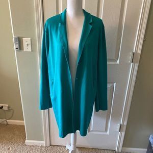 CAROLINA BELLE Montreal Chic French Long Coat XL Teal Green